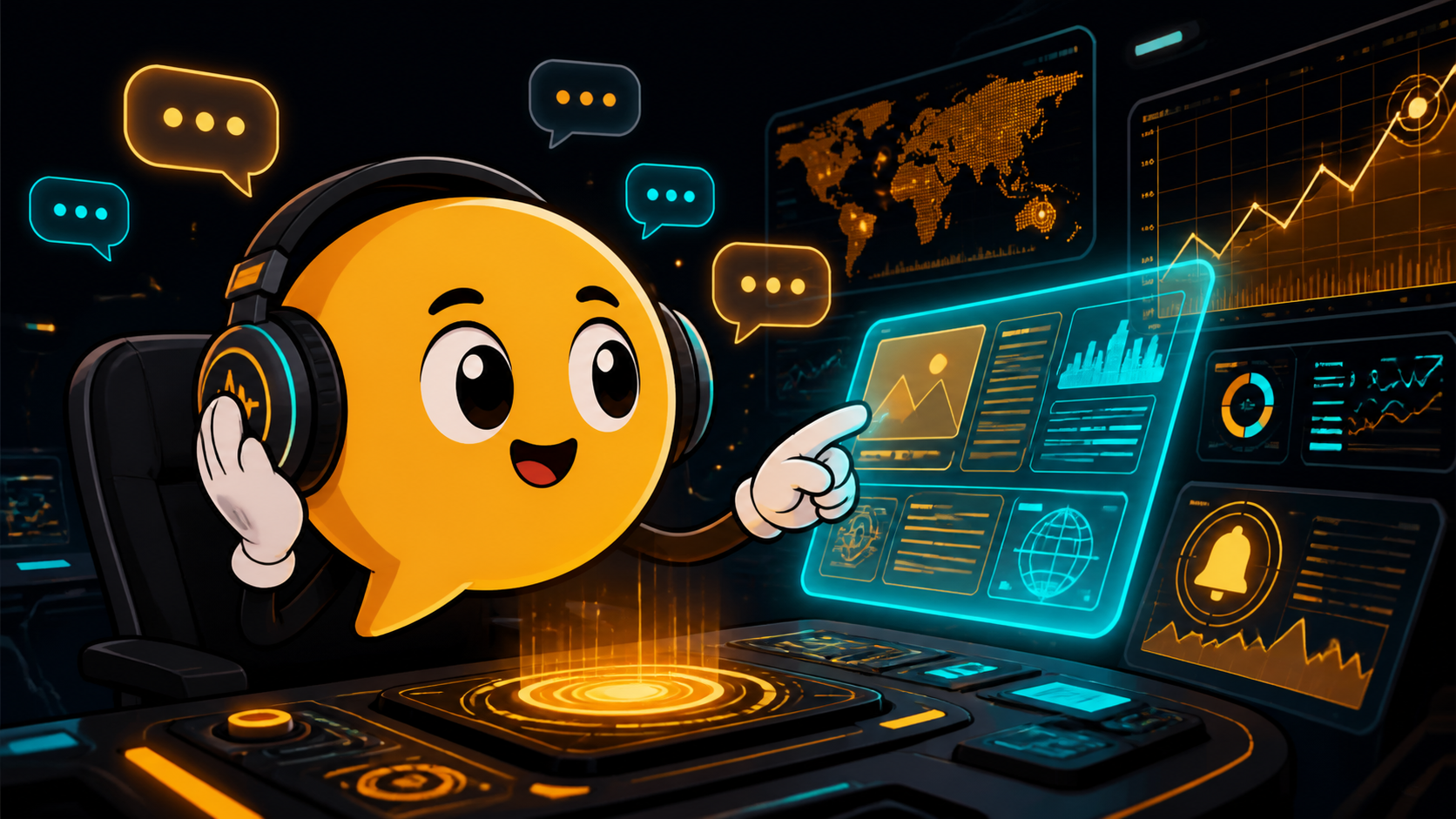 JustSaid mascot at command center